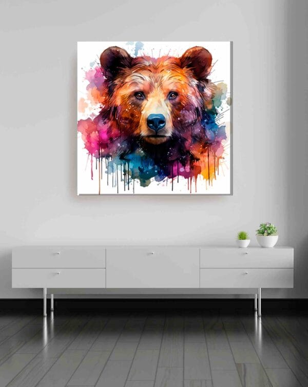 Oso acuarela universo