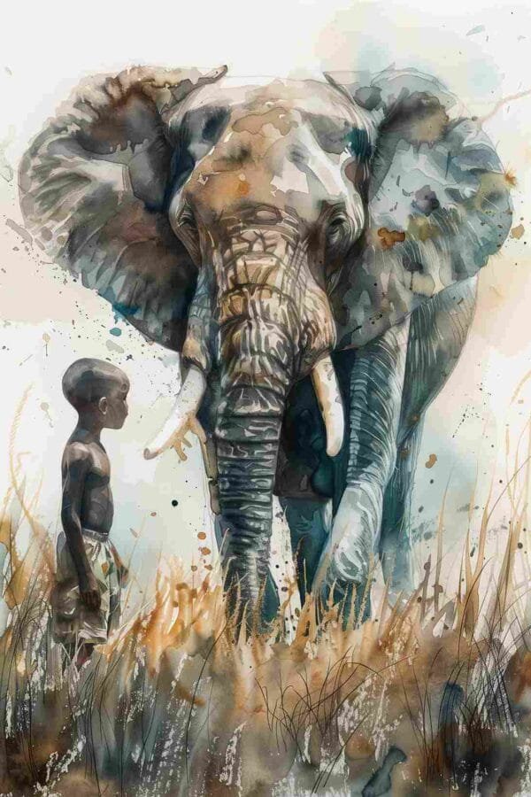 Elefante niño acuarela - Image 2