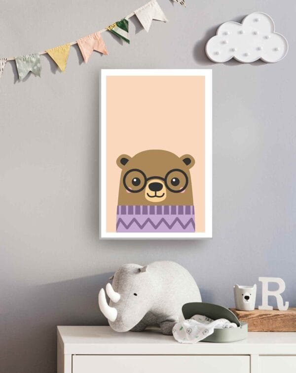 Oso fondo beige