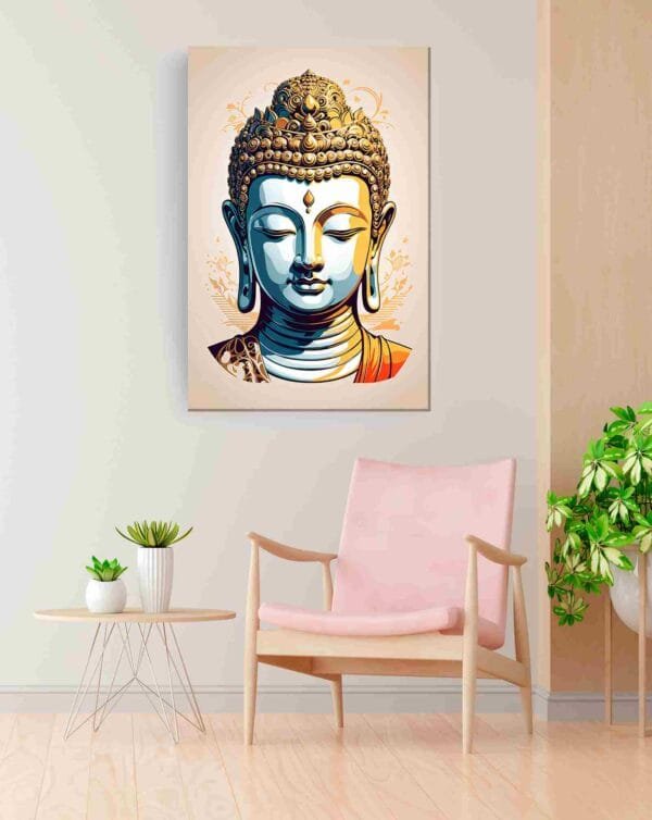 Buda plateado dorado