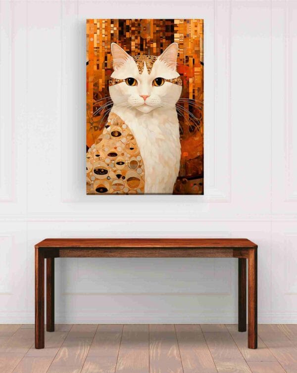 Gato blanco dorado
