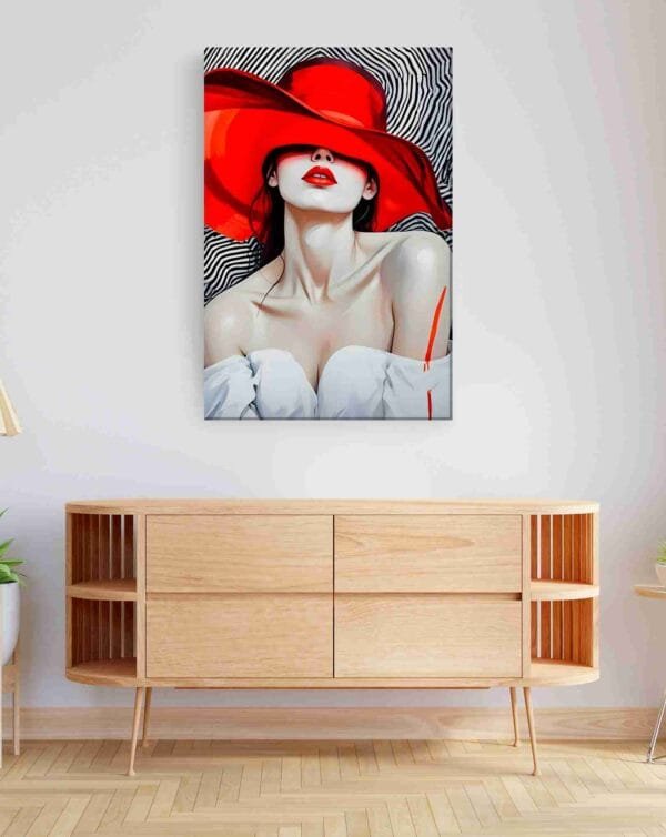 Mujer sombrero rojo