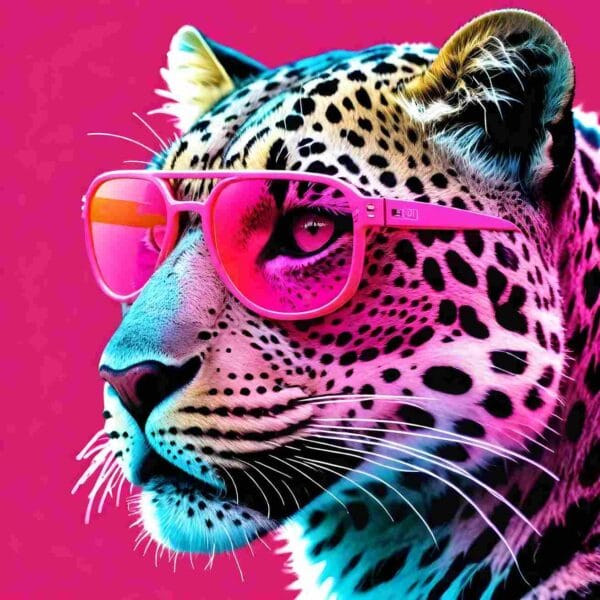Leopardo lentes rosas - Image 2