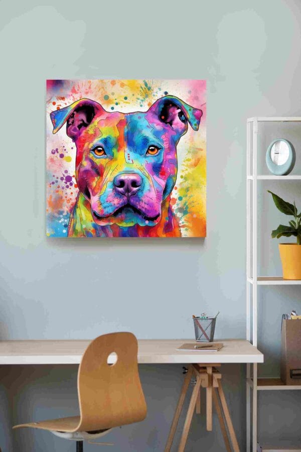 Pitbull colores acuarela
