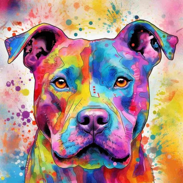 Pitbull colores acuarela - Image 2