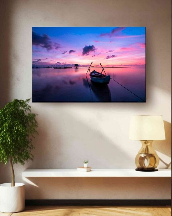 Atardecer colores bote
