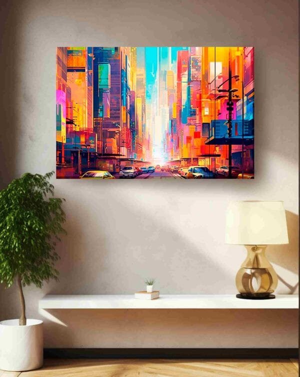 Ciudad colores geométricos