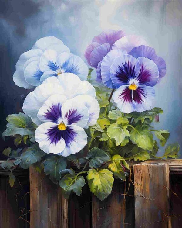 Flores pensamiento pintura - Image 2