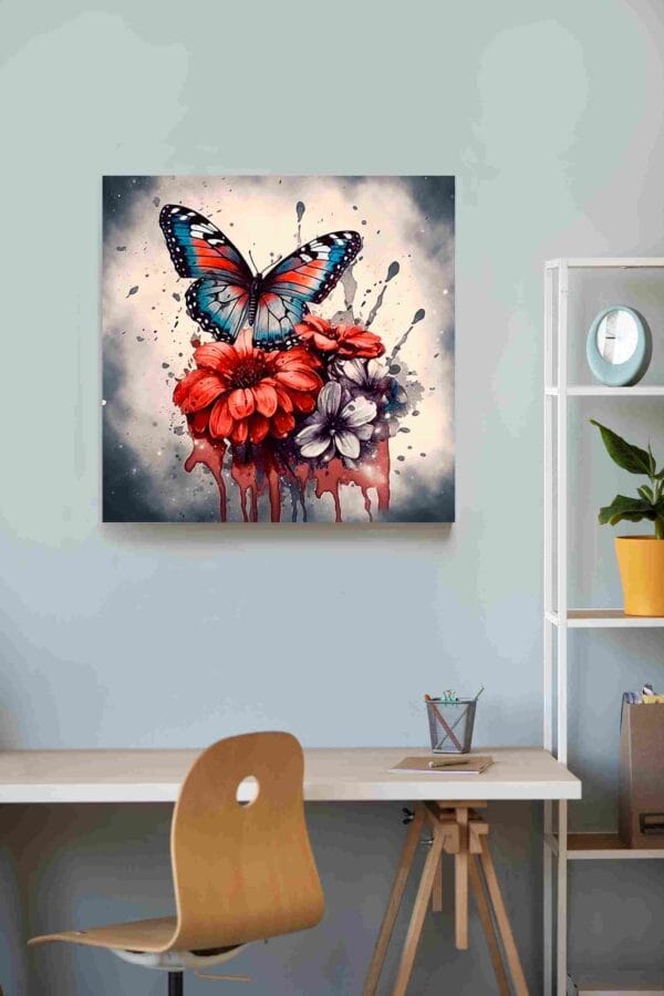 Mariposas flores rojas