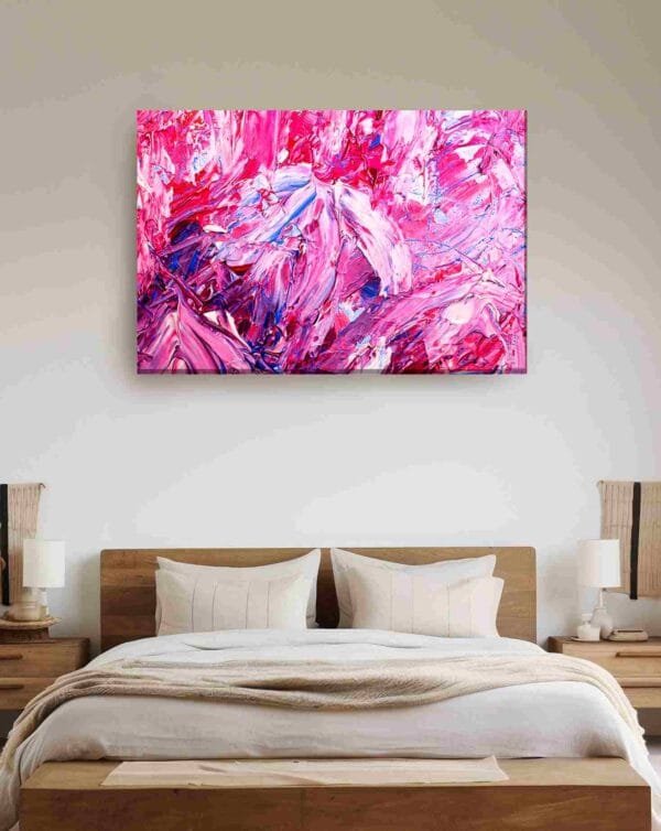 Pintura abstracta rosa