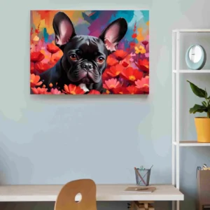 Bulldog francés flores