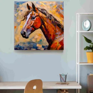 Caballo marrón pinceladas