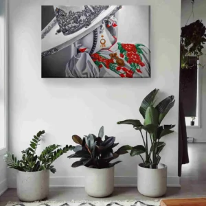 Escaramuza vestido detalles rojos