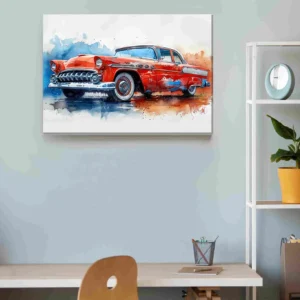 Auto clásico acuarela