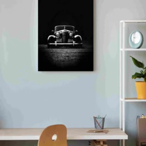 Auto clásico blanco y negro