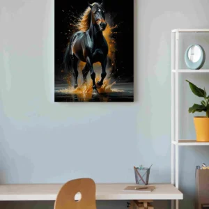 Caballo negro dorado