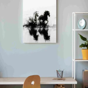 Caballos tinta blanco y negro