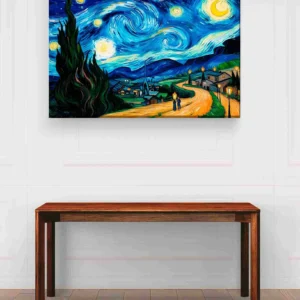 Campo y noche estrellada