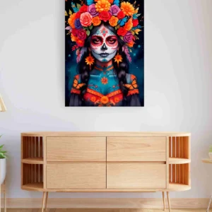 Catrina flores fondo nocturno