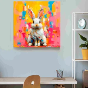 Conejo colores pinceladas