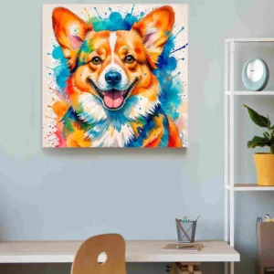 Corgi acuarela