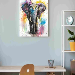 Elefante acuarela blanco