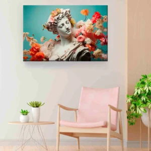 Escultura turquesa flores