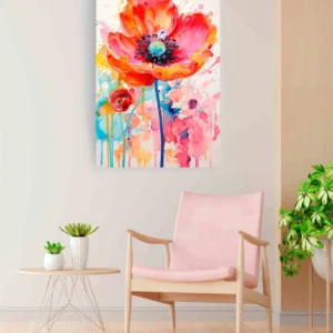 Flor naranja acuarela