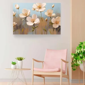 Flores blancas óleo