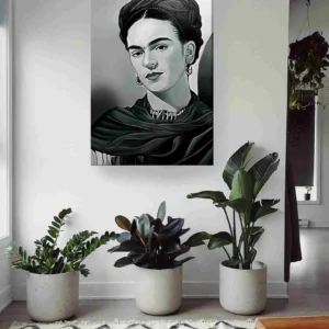 Frida Kahlo rebozo blanco y negro
