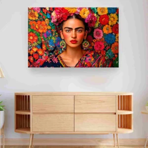 Frida mural flores colores