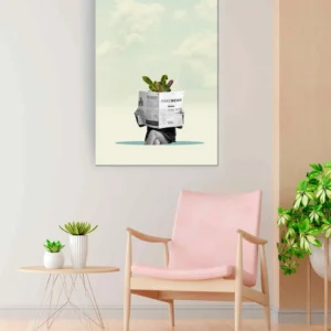 Hombre planta periódico