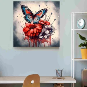 Mariposas flores rojas