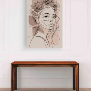 Mujer flores líneas