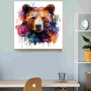 Oso acuarela universo