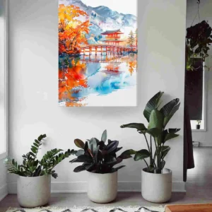 Paisaje Japón acuarela