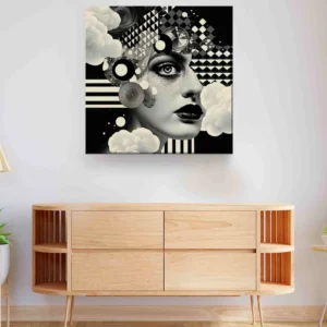 Rostro y formas blanco y negro