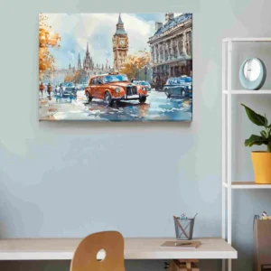 Taxi clásico acuarela