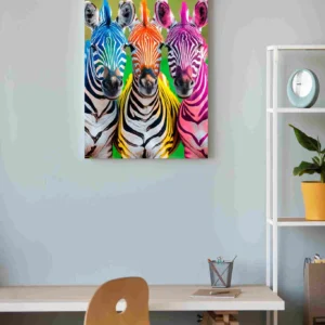 Tres cebras de colores