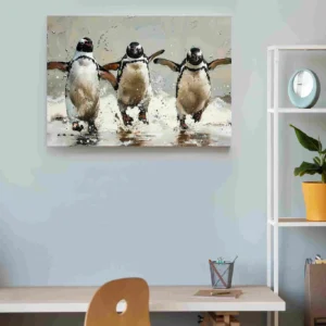 Tres pingüinos playa