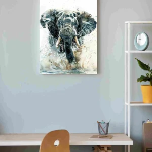 Elefante caminando acuarela