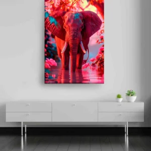 Elefante fondo rosa