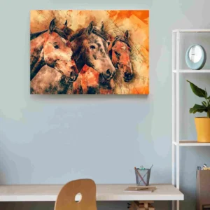 Pintura rupestre 3 caballos