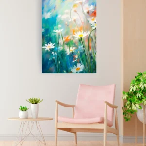 Florecitas blancas pinceladas