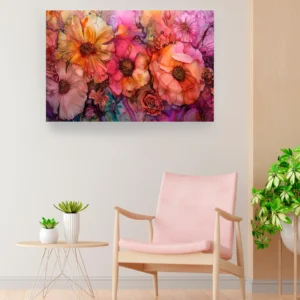 Flores rosas acuarela