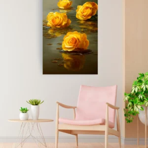 Rosas amarillas agua