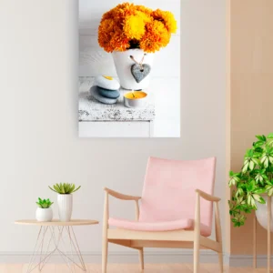 Flores amarillas maceta